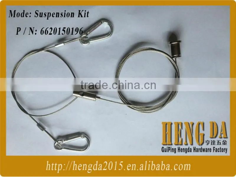 Screw gripper suspended cable with clamps