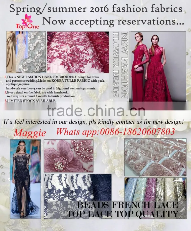 heavy lace fabric Dubai beaded embroidery designs flower lace chemical cord lace fabrics