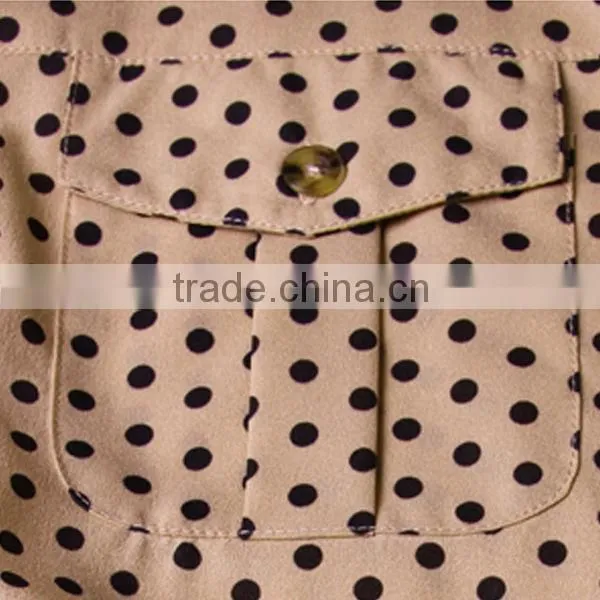women fashion dress short sleeve black dot dress
