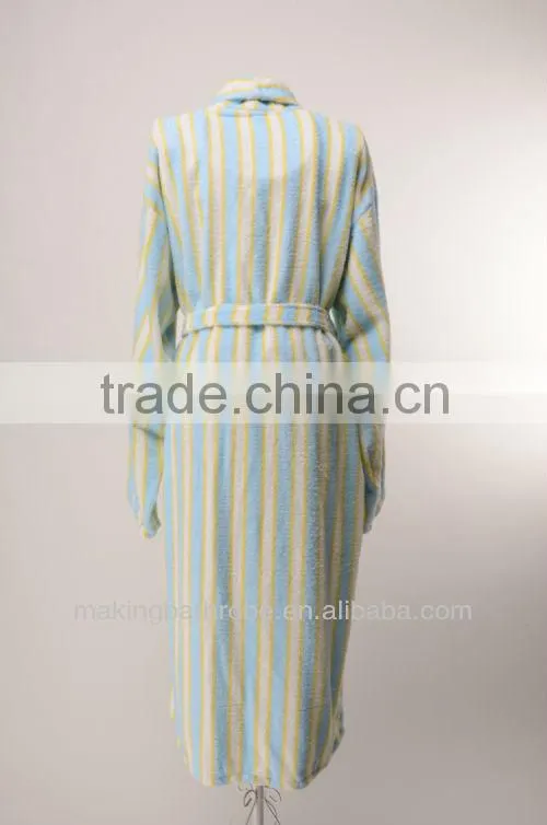 colorful cotton terry towelling print bathrobe for men