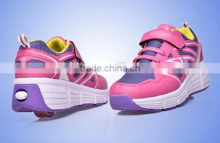 wholesale original brand name shoes skate, kids sport roller shoes with retractable wheels factory in china