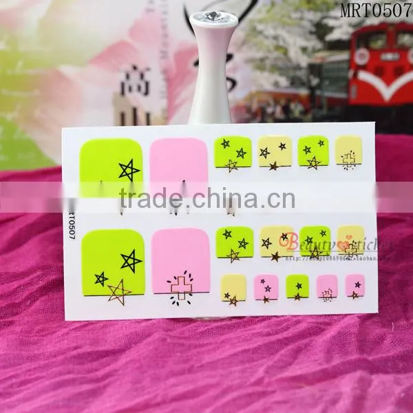 Beauty Sticker GMP wholesale water transfer nail art stickers for toe nail stickers