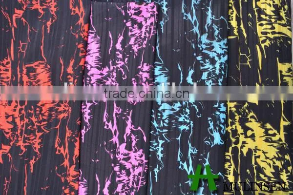 Mulinsen textile fabric manufacturer cheap satin with twist unique fabric prints