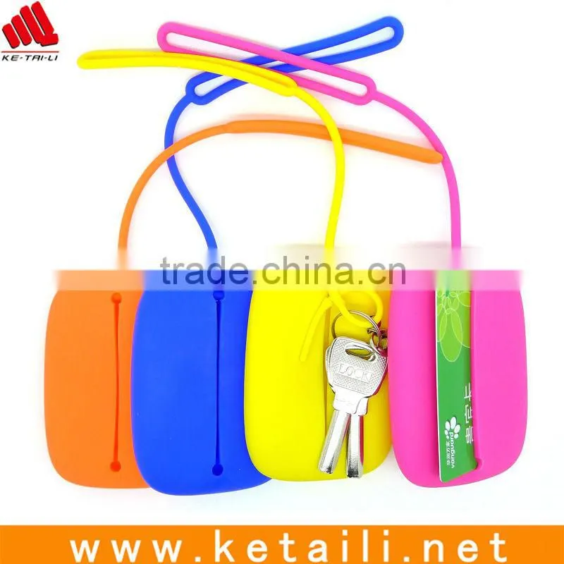 Fashion promotion silicone bag for keys, cards and other things