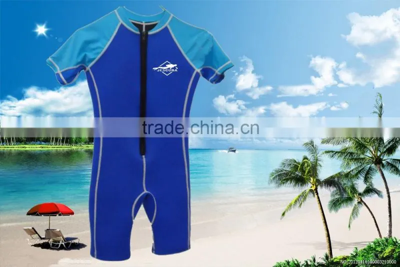 Wholesale 3- 5mm Neoprene Shorty wetsuit for men,shorty sleeve with short pant wetsuit