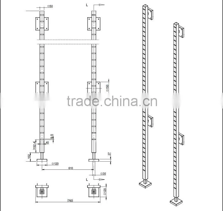 Hongjin OEM Against the Wall Powder Coating Display Rack