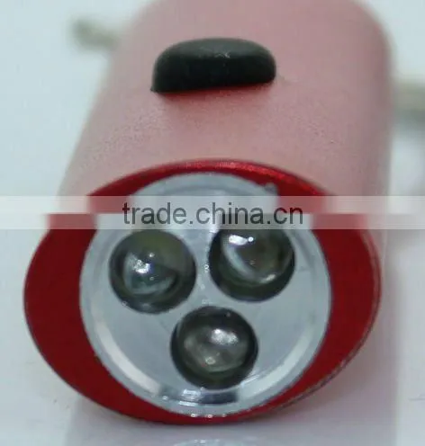 3 LED Aluminum flashlight with Keychain