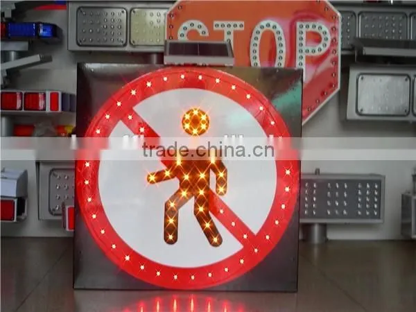 LED traffic warning singal solar battery powered led open signs