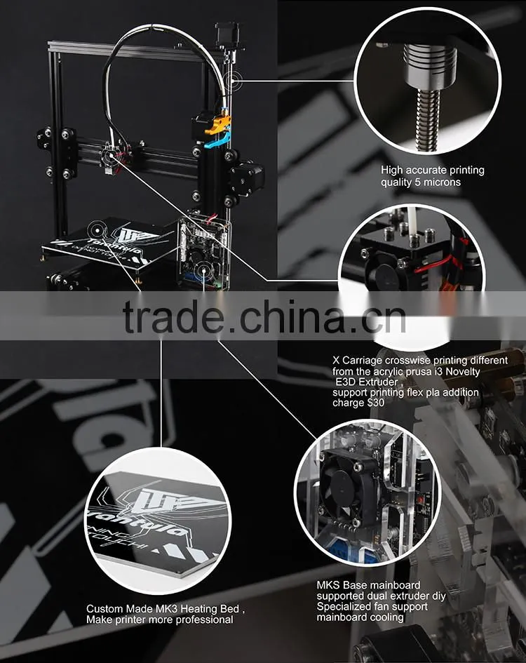 2016 Newest and Affordable Reprap Prusa I3 Printer 3D Printer China