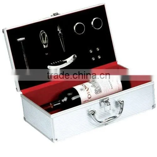 Wine set Corkscrew + Thermometer + wine collar + Wine-Pourer