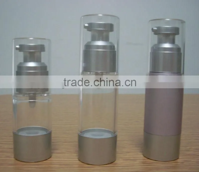 SGS certificated UV plating golden 15ml ,30ml and 50ml airless cosmetic bottle