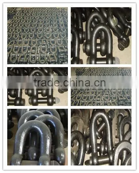 drop forged hardware tempered alloy steel/carbon steel lifting hoist DW shape heavy duty shackle