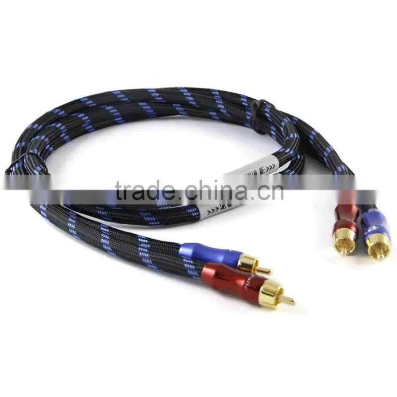 Hifi quality cable 2 RCA male to RCA Male Cables 2RCA to 2RCA 2-Channel Signal C