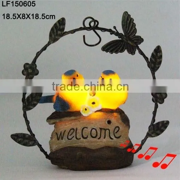 Metal birds garden decor led light