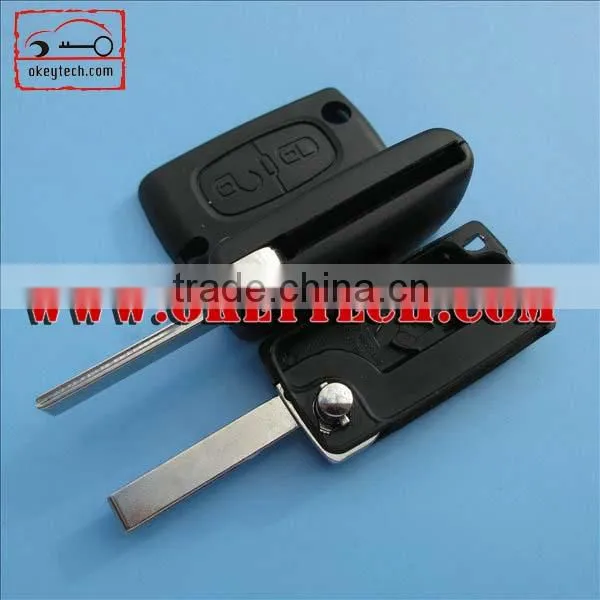 OkeyTech Citroen 2 button with groove blade shell NO LOGO for citroen key case for citroen
