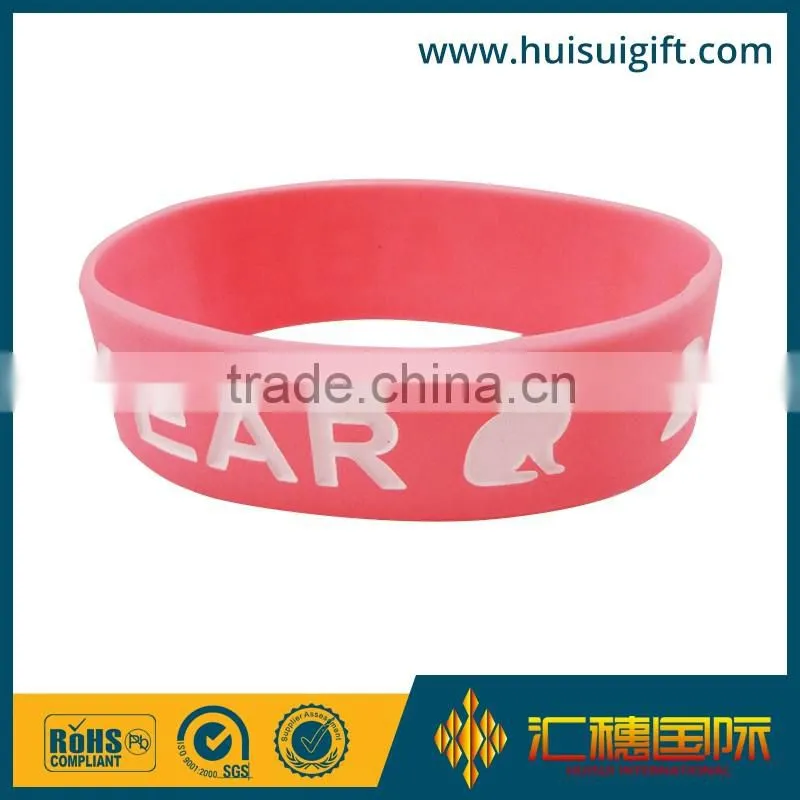 Cheap custom design gleamy silicone custom bracelet