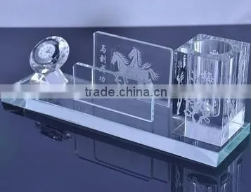 Office decoration nurse crystal pen holder with black base