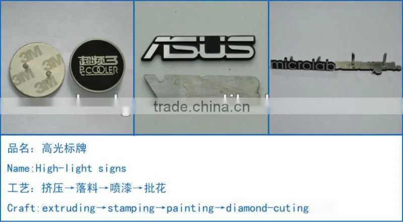Metal sign like sticker labels for company name