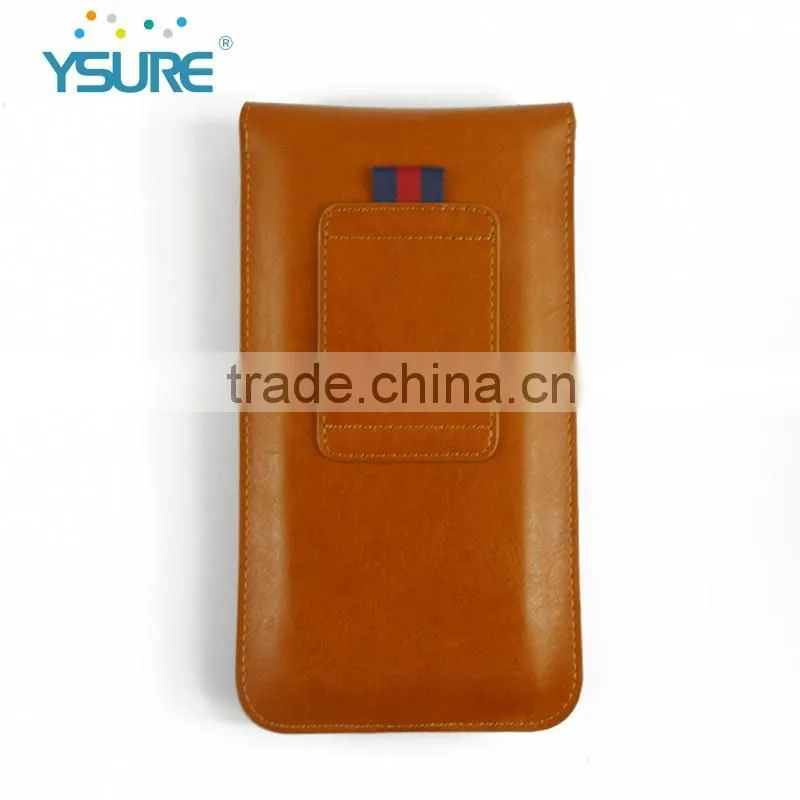 2016 Hot Sales New Style Double Pockets PU Leather Cases for Universal Mobile Phone