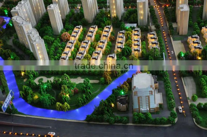District planning 3d architectural scale model with lighting system for exhibition