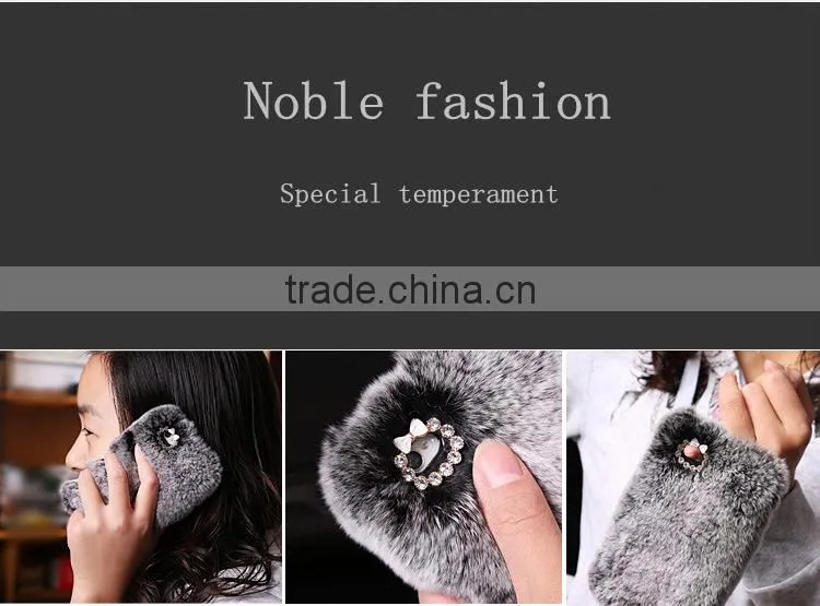 Winter series special design soft fuzz DIY mobile cases for iphone 5/6/6 plus, for apple iphone cover case