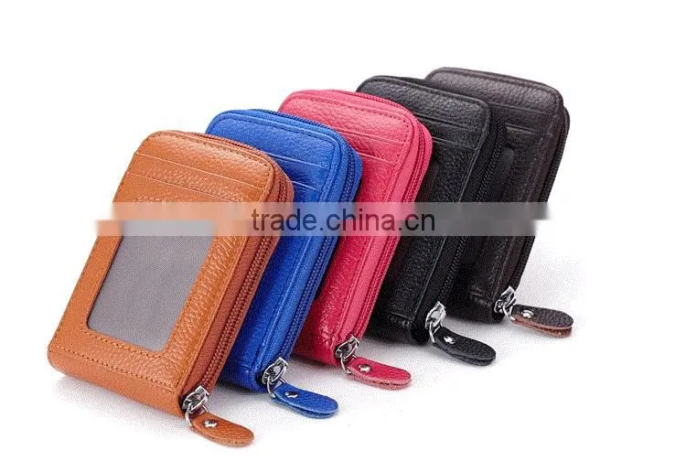 Guangzhou factory wholesale many slot card holder with leather material