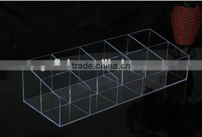with grid acrylic cosmetic display organizer