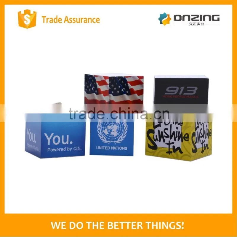 Cube shape design paper note pads with logo