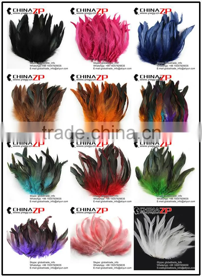 Leading Supplier CHINAZP Factory High Quality Black Chicken Dyed Rooster Schlappen Feathers