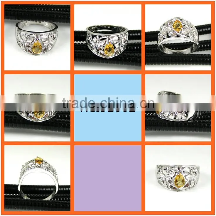 Ring,sterling silver and citrine, 4x6mm faceted oval ,size 6-9.
