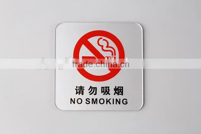 plastic acrylic sign board no smoking warning sign board stand