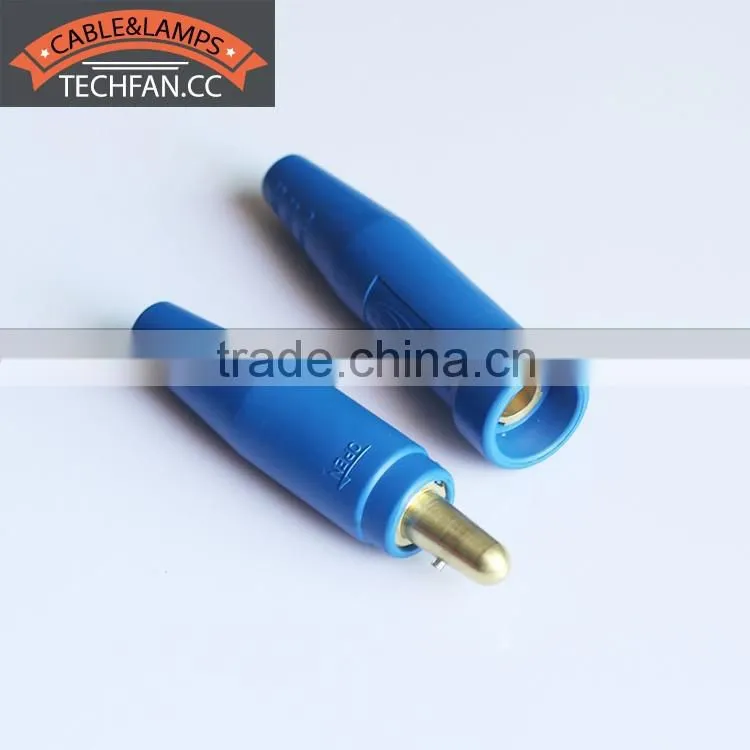 blue rubber brass 300AMP 500AMP welding cable flexible pvc socket