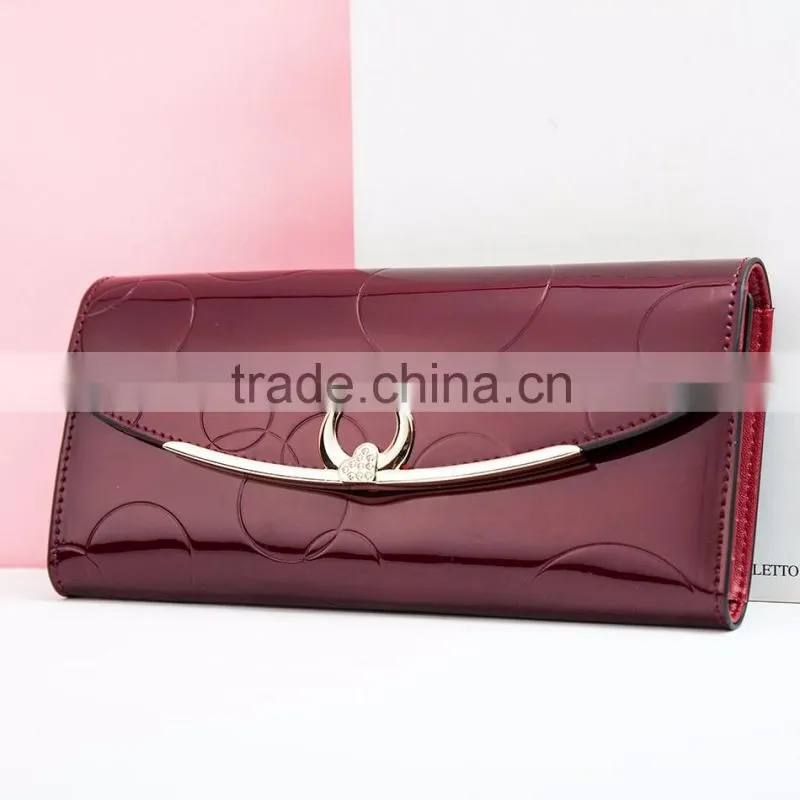 Luxury Party Hand Bag Leather Women Long Coin Purse Hand Wallet