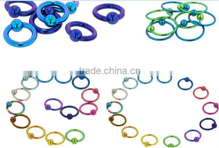 hot sale 316L plated BCR body piercing jewelry