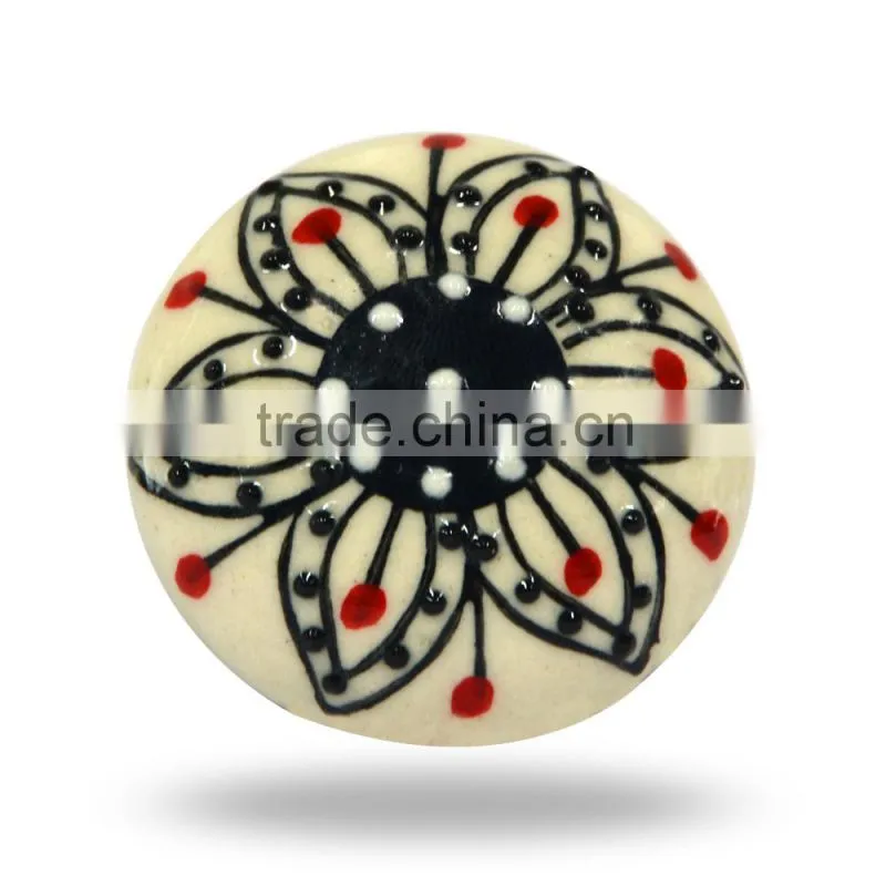 Ceramic Red Vector Square Knob