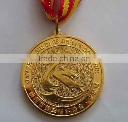 zinc alloy sports medal with ribbon and customer logo