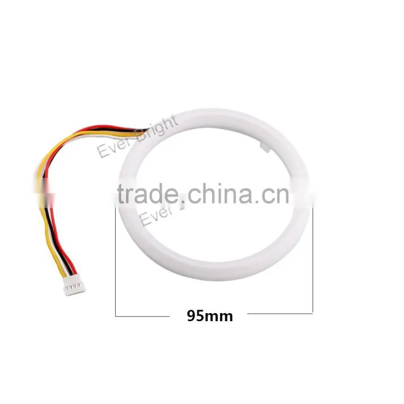 For car headlight 12V 2835 95mm led ring lamp colorful led mobile app wifi control rgb angel eyes