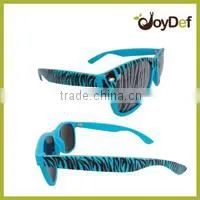 Cool retro black frame Unisex mirrored sunglasses for man and woman custom printed Logo