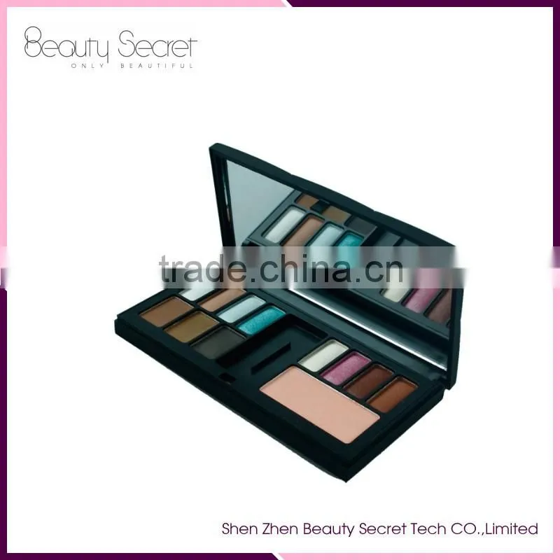 Hot!! Professional 12 color eyeshadow in bronz palette with makeup tool