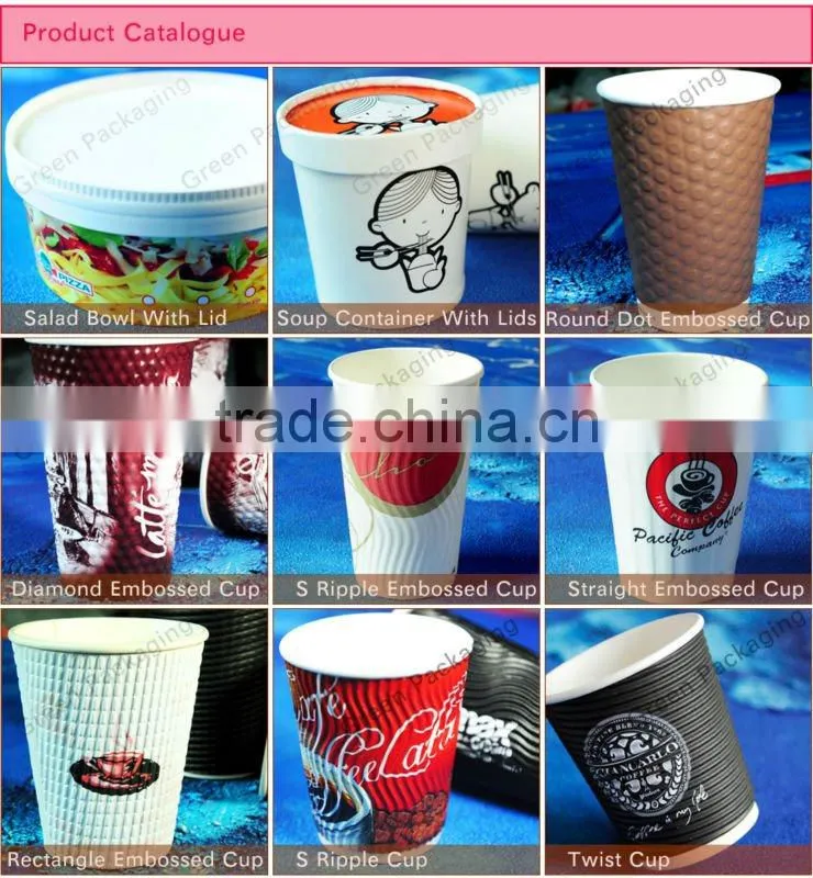 disposable cone paper cup/printed compostable pla cups