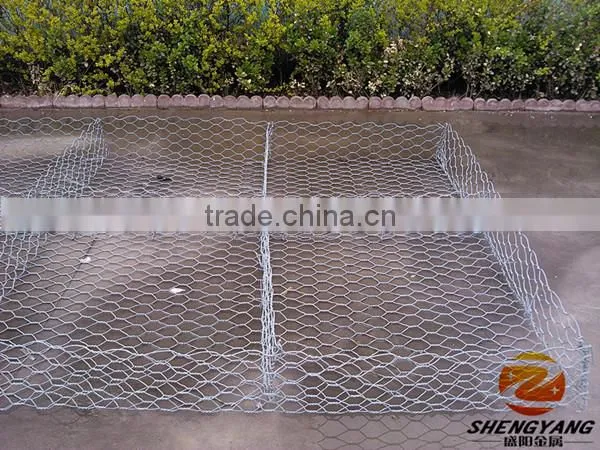 China 1x1x1m,2x1x0.5m keep earth rock cages slope greening stone baskets wall PVC gabion mesh baskets hexagonal gabion boxes