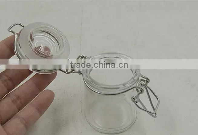 mini glass spice jar with clip lid storage bottle