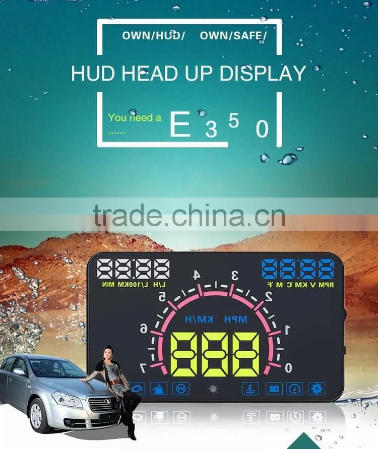 5.8 inch HUD E350 digital speedometer car OBD2 HUD display