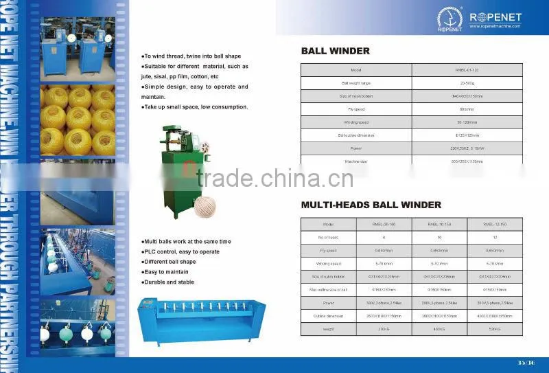 high speed cotton/jute/ sisal thread ball winding machine