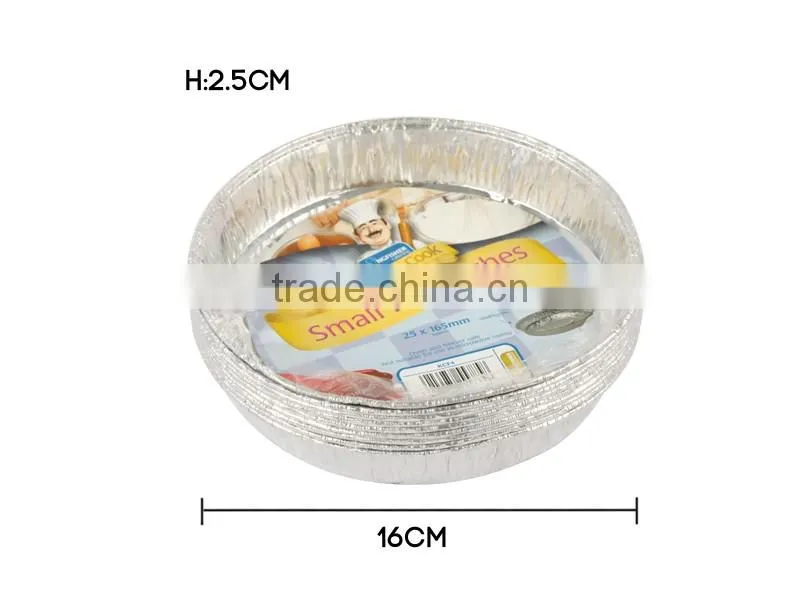 Round Small Flan Disposable Aluminum Foil Plates for Food
