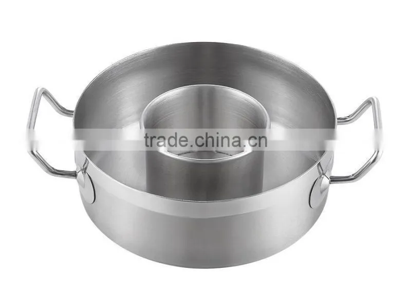 Two Handle Stainless Steel Child-Mother Relation Pots and pans With Lid