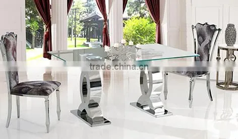 TH370 Xinqing Hot Sale transparent Glass Dining Table
