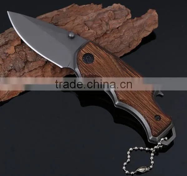 Camping folding pocket knife, outdoor survival fruit knife multi-function tool