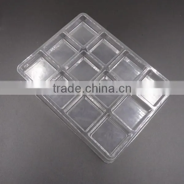 chocolate plastic trays packaging vacuum forming customized offset printing black plastic blister tray for chocolate boxes