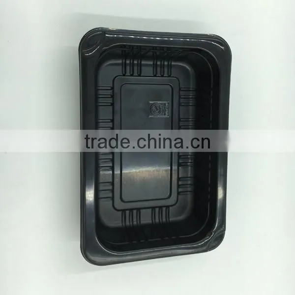 Black color disposable plastic fast food packing container